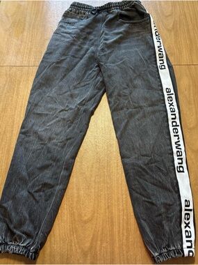 Alexander Wang Black Charcoal Logo-Strip Women's Jeans